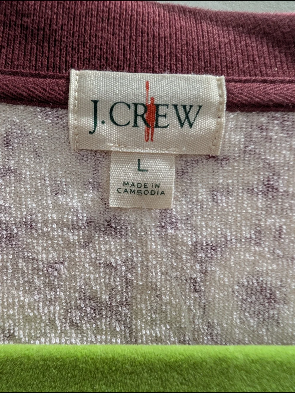 J. Crew Burgundy and Cream Floral Polo